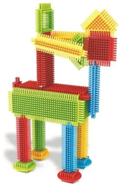 Constructor Miniland Pegy bricks - Wild Friends, 18 piese