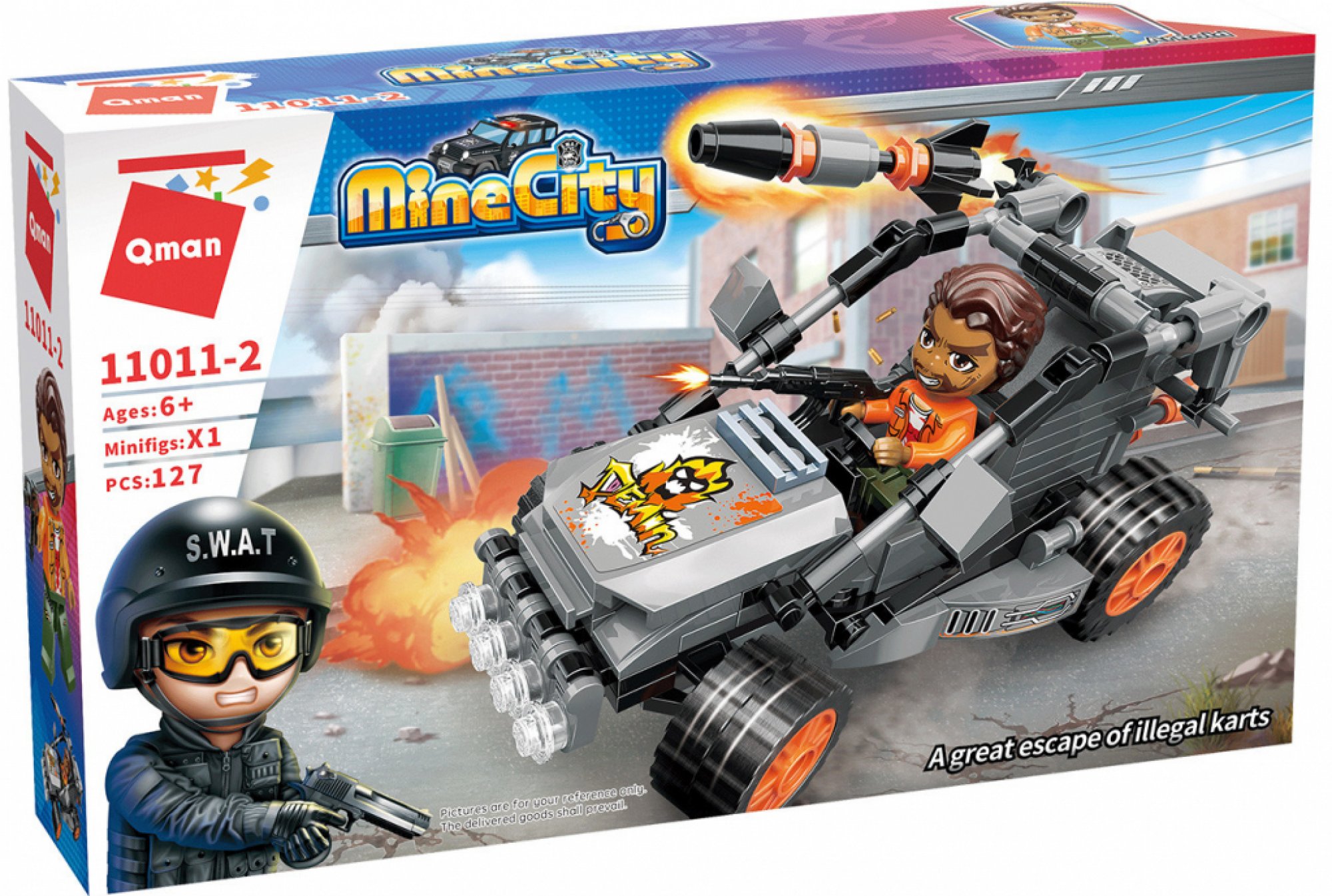 Set de constructie Qman Mine City - Evadare de carting