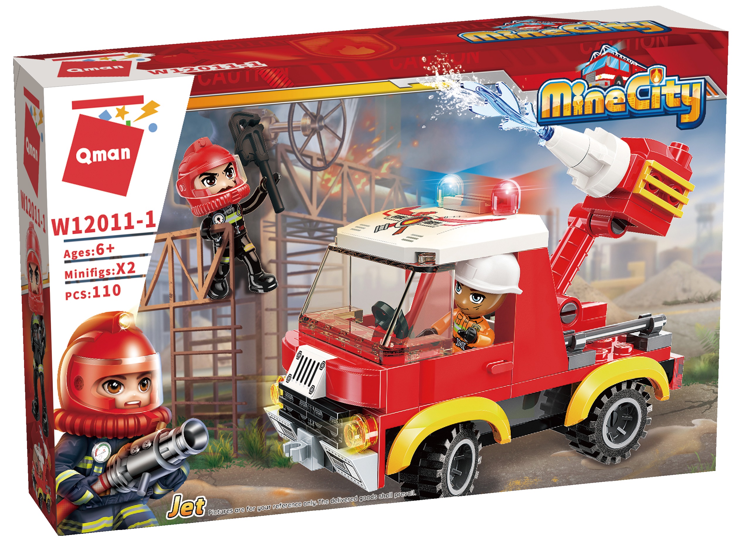Set constructie Qman Mine City - Camion de pompieri