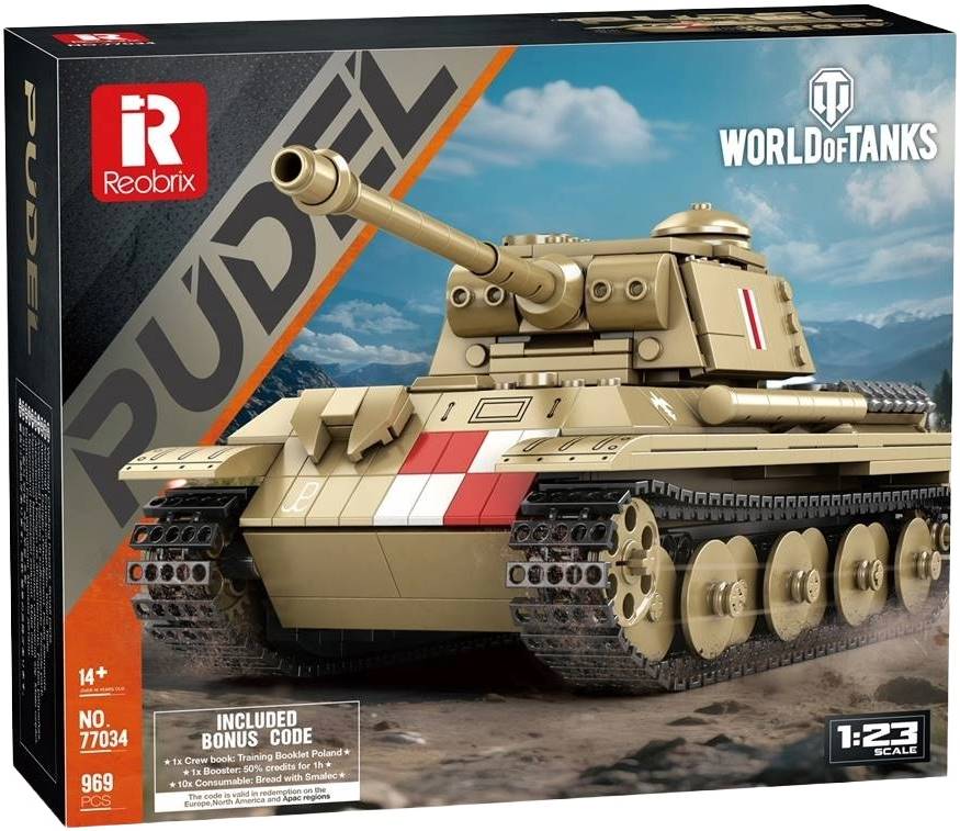 Constructor Reobrix World of Tanks - Pudel, 1:23, 969 piese