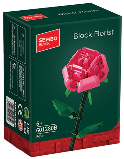 Constructor Sembo Block - Trandafir roz, 95 piese