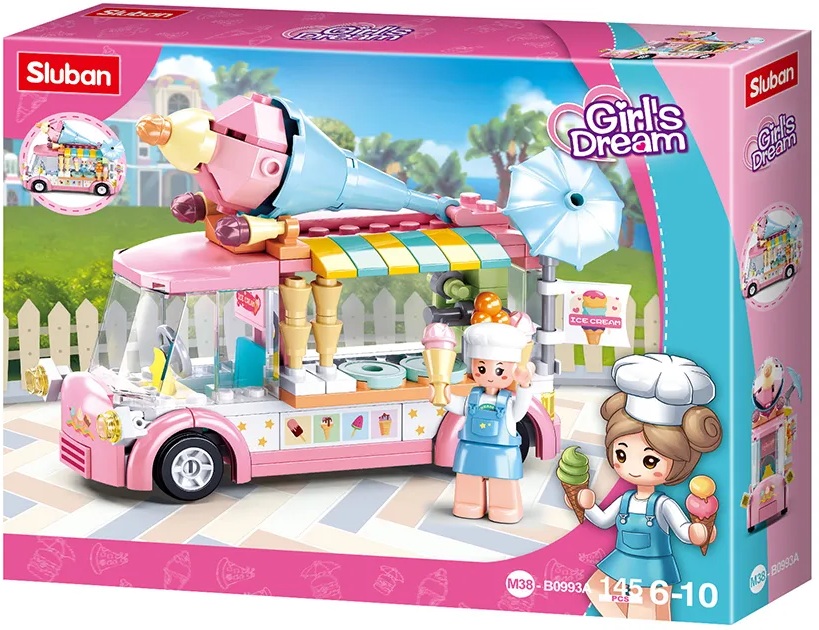 Constructor Sluban Girl's Dream - Camion cu înghețată, 145 de bucăți