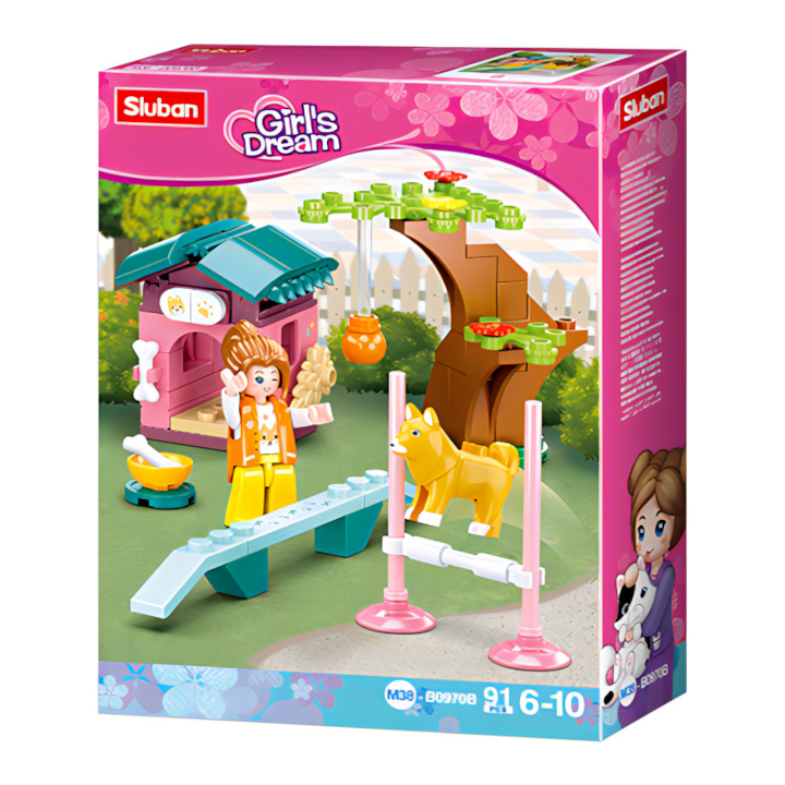 Constructor Sluban Girl's Dream - Zonă de dresaj pentru câini, 91 de piese