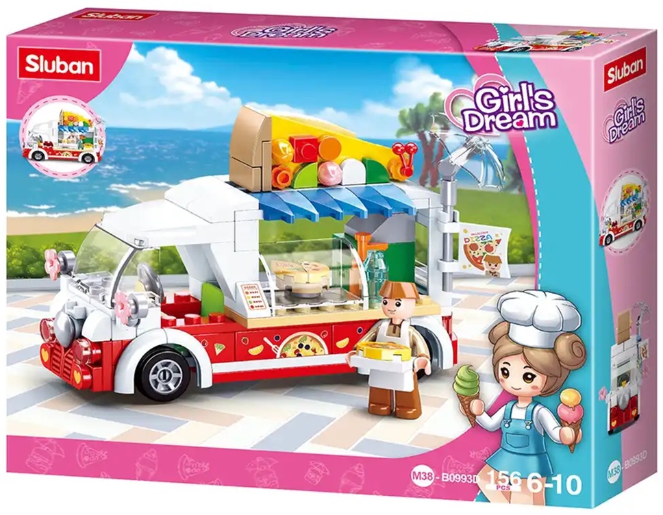 Constructor Sluban Girl's Dream -Dubă cu pizza, 156 de bucăți