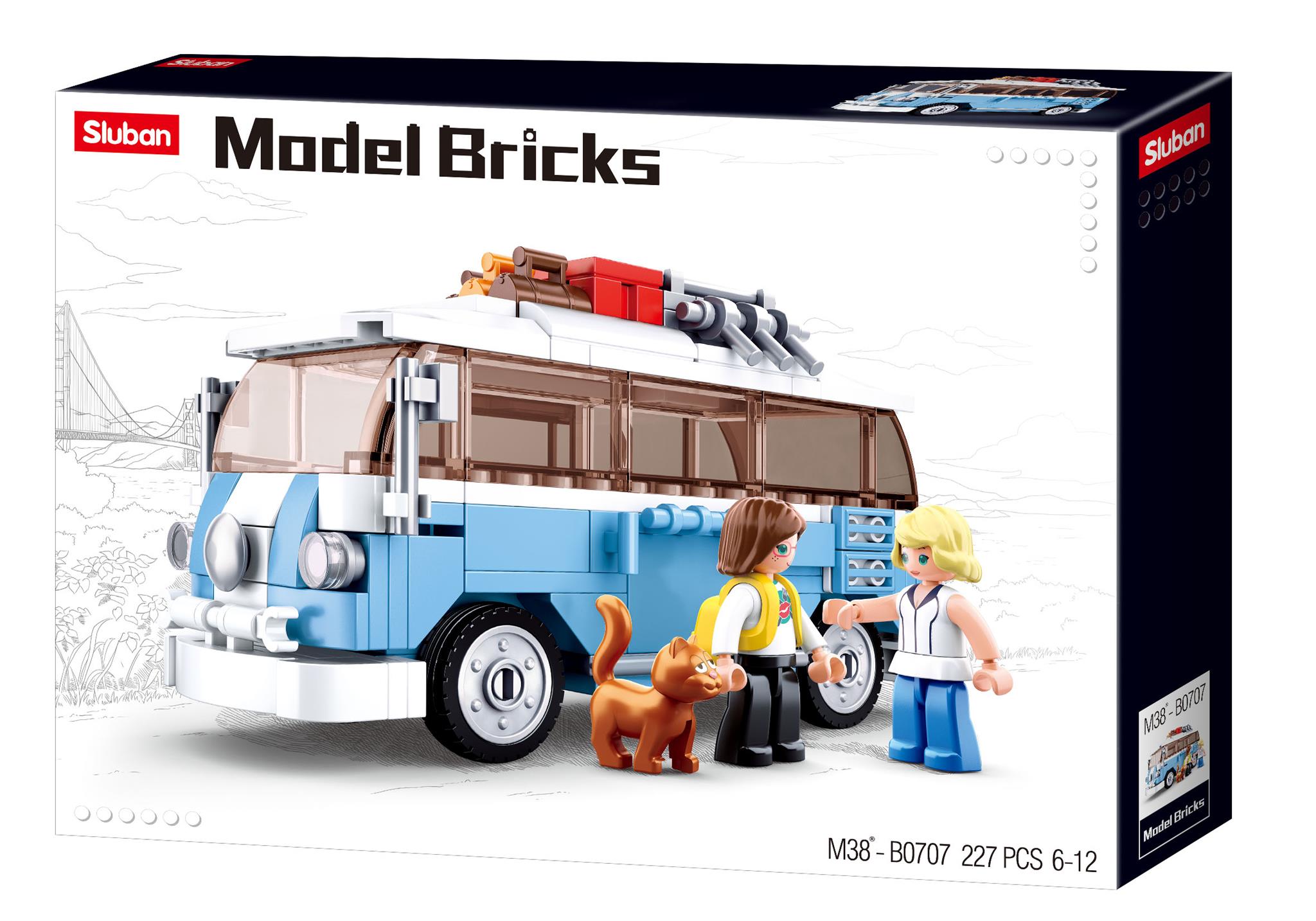 Constructor Sluban Model Bricks - Autobuz hippie, 227 de piese