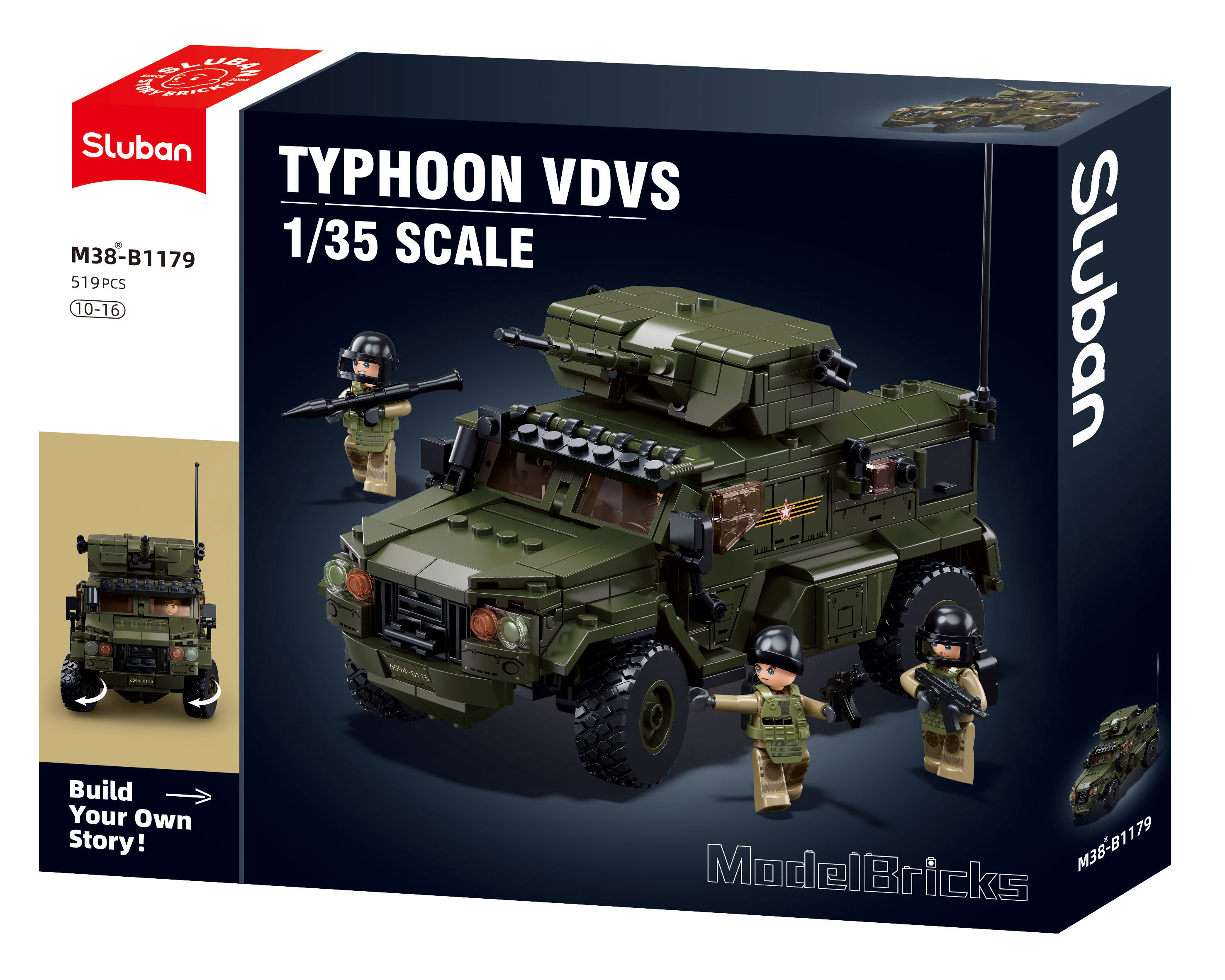 Constructor Sluban Model Bricks – Transportor blindat de trupe Typhoon, 519 piese