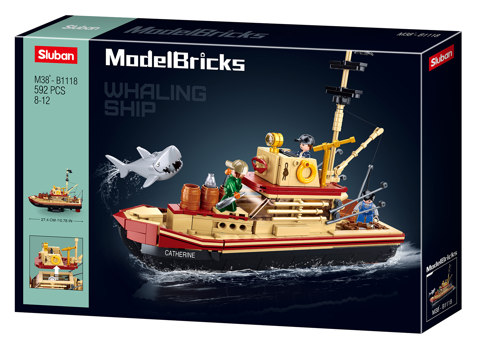 Constructor Sluban Model Bricks - Atacul rechinului, 592 piese