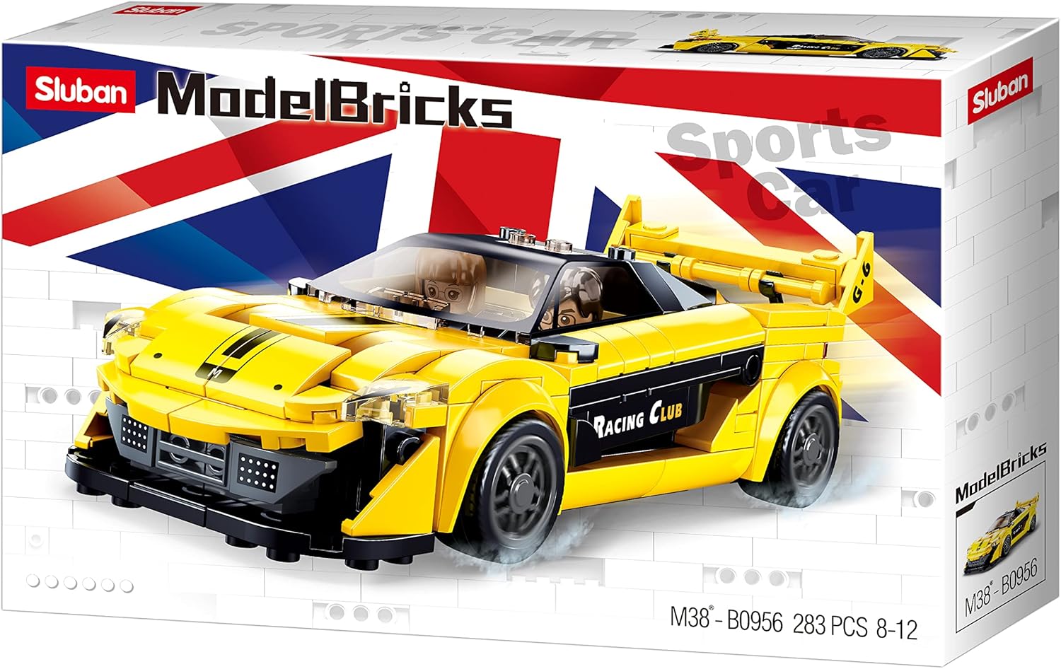 Constructor Sluban Model Bricks - Supermașină galbenă, 283 piese
