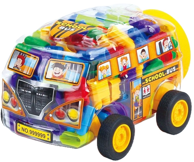 Constructor în cutie Raya Toys - Autobuz, 140 de piese