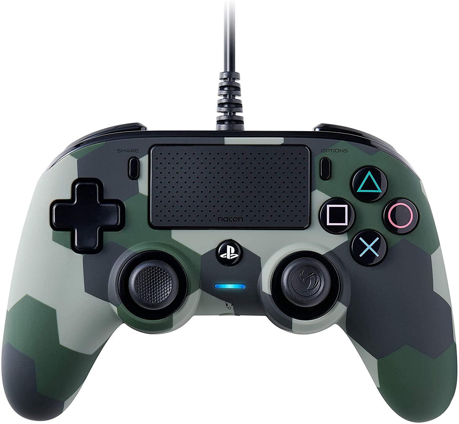Controller Nacon - Wired Compact Controller, camuflaj verde (PS4/PC)