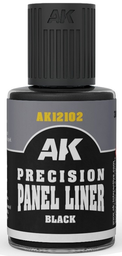 Șablon de contur pentru panouri AK Interactive - Precision Paneliner: Black (30ml) (AK12102)