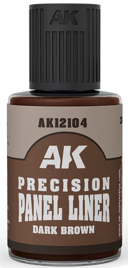 Șablon de contur pentru panouri AK Interactive - Precision Paneliner: Dark Brown (30 ml) (AK12104)