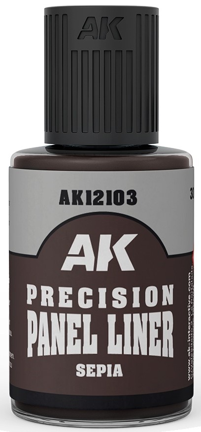 Șablon de contur pentru panouri AK Interactive - Precision Paneliner: Sepia (30 ml) (AK12103)
