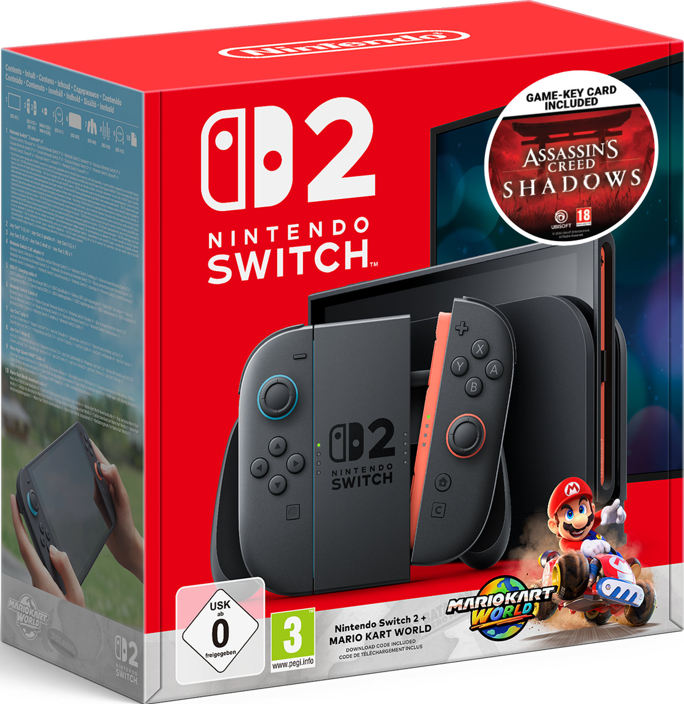 Consolă Nintendo Switch 2 Mario Kart World + Assassin's Creed Shadows Bundle