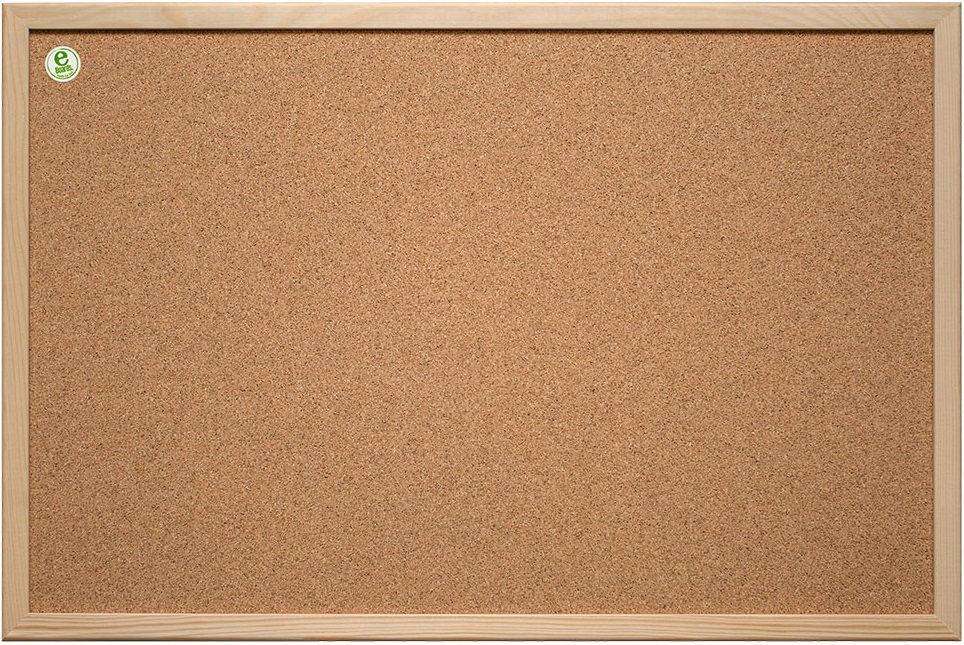 Placă de plută cu ramă din lemn 2x3 - 90 x 120 cm