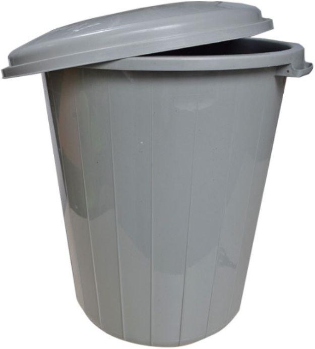 Coș cu capac Planet – 70 l, gri