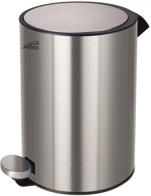 Coș de baie Inter Ceramic - 7072, 5 l, Anti-Fingerprint, crom
