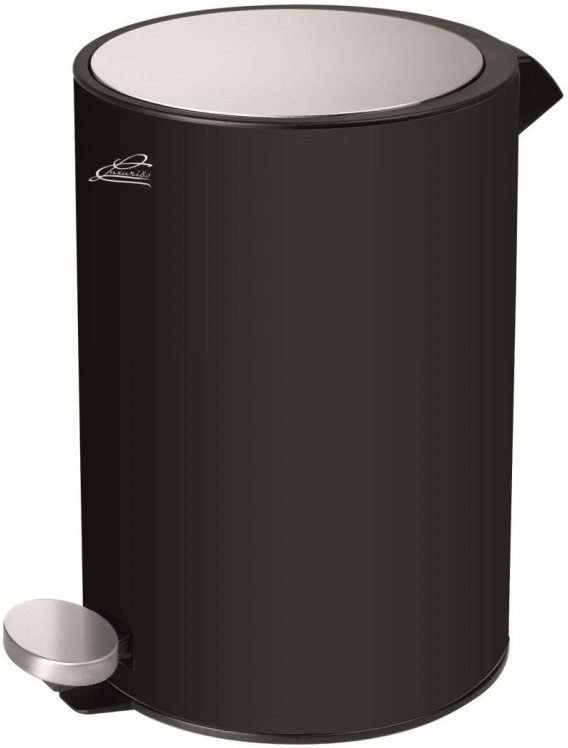 Coș de baie Inter Ceramic - 7072B, 5 l, Anti-Fingerprint, negru mat