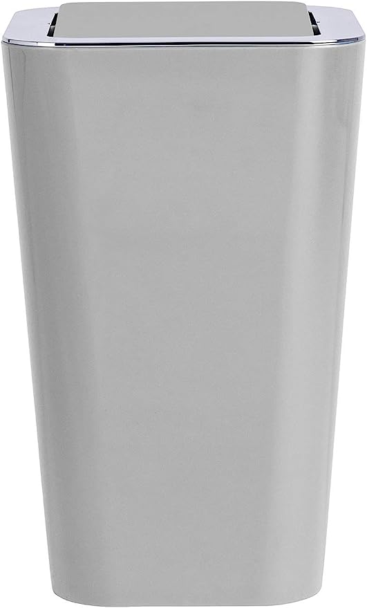 Coș de baie cu capac basculant Wenko - Candy, 6 L, gri