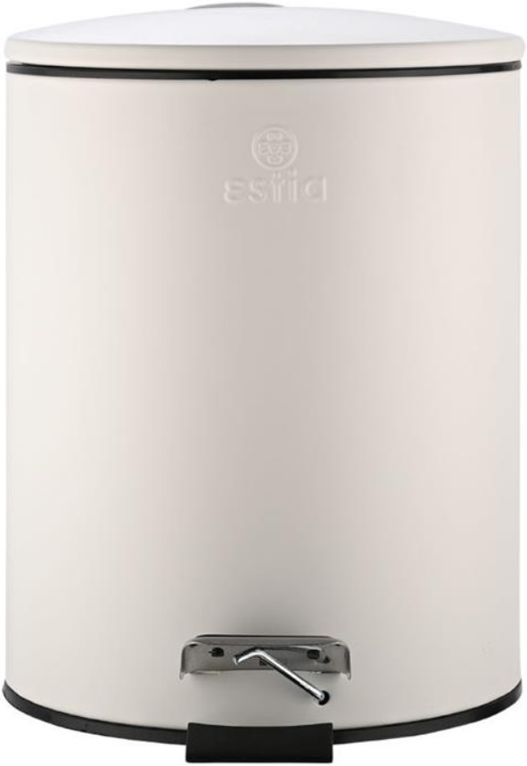 Coș de baie cu închidere silențioasă Estia - Classic, 5 l, alb mat