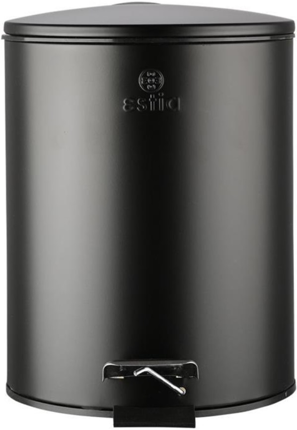 Coș de baie cu închidere silențioasă Estia - Classic, 5 l, negru mat