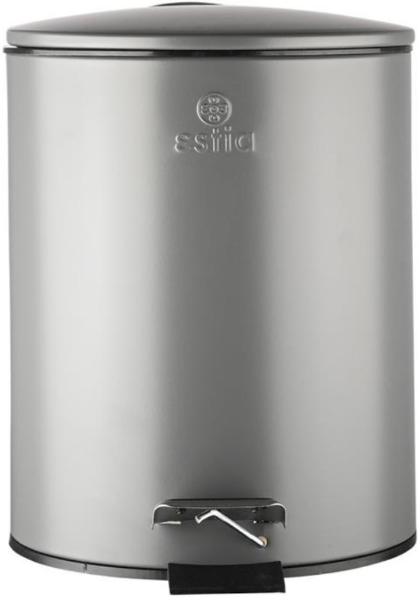 Coș de baie cu închidere silențioasă Estia - Classic, 5 l, gri mat