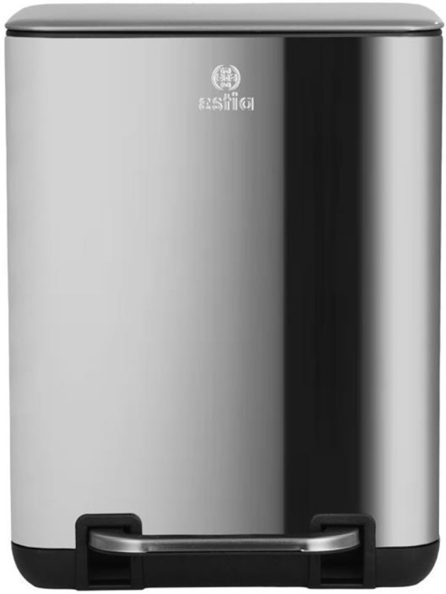 Coș de baie cu închidere silențioasă Estia - Cubic, 6 l, inox