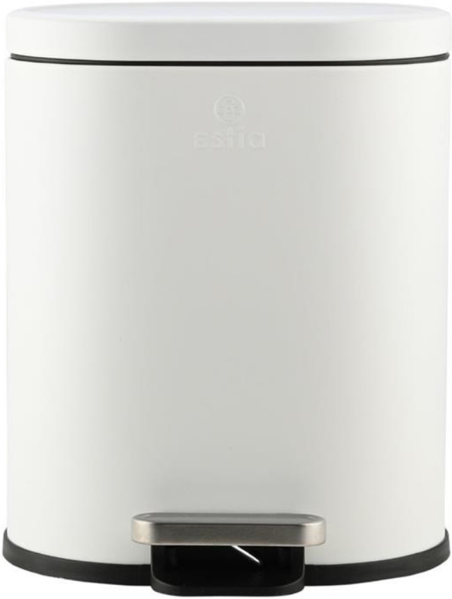 Coș de baie cu închidere silențioasă Estia - Ovoid, 6 l, alb