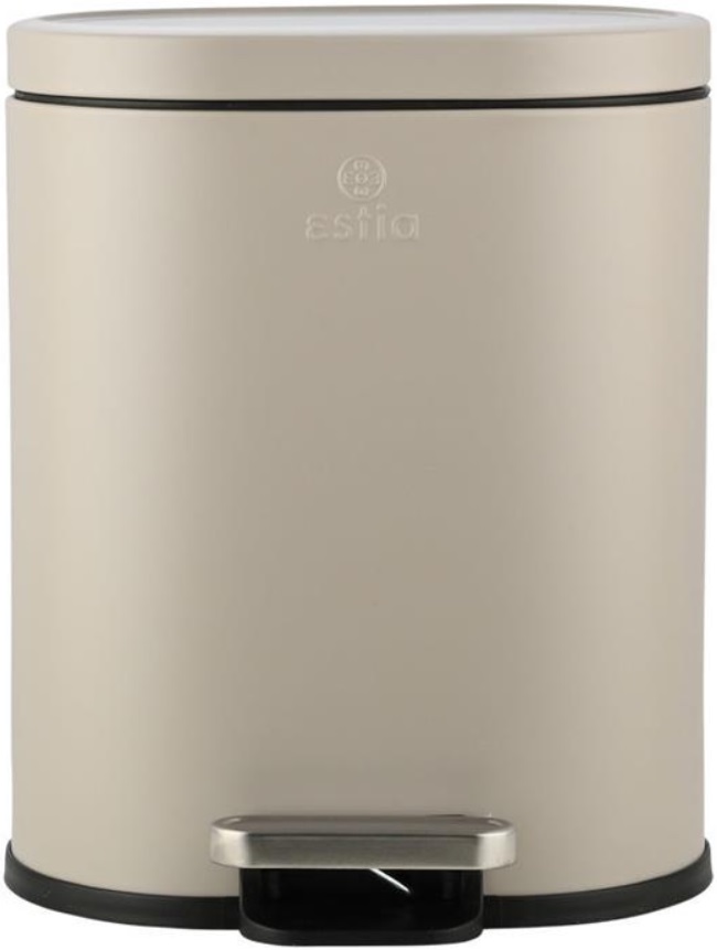 Coș de baie cu închidere silențioasă Estia - Ovoid, 6 l, taupe