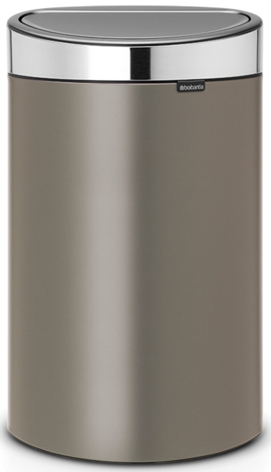 Coș de gunoi Brabantia - Touch Bin New, 40 l, Platinum, capac metalic