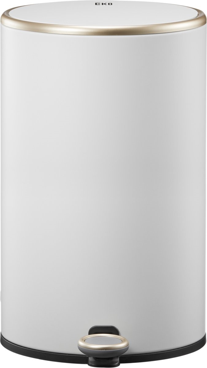 Coș de gunoi EKO Europe, 12 L, oţel inoxidabil, alb