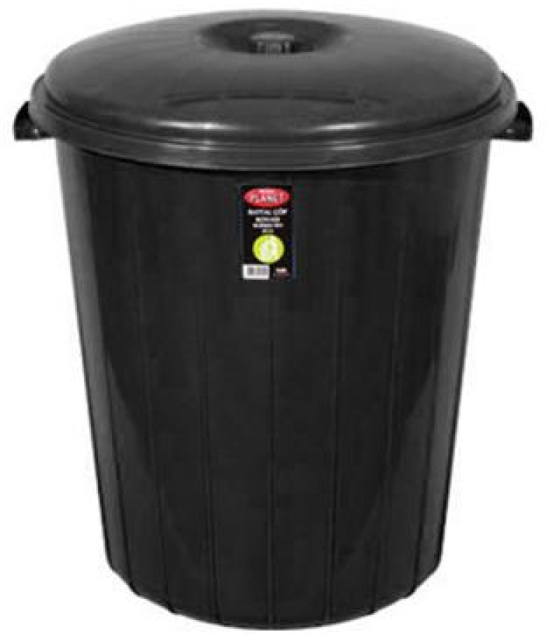 Coș de gunoi cu capac Planet - 50 l, negru