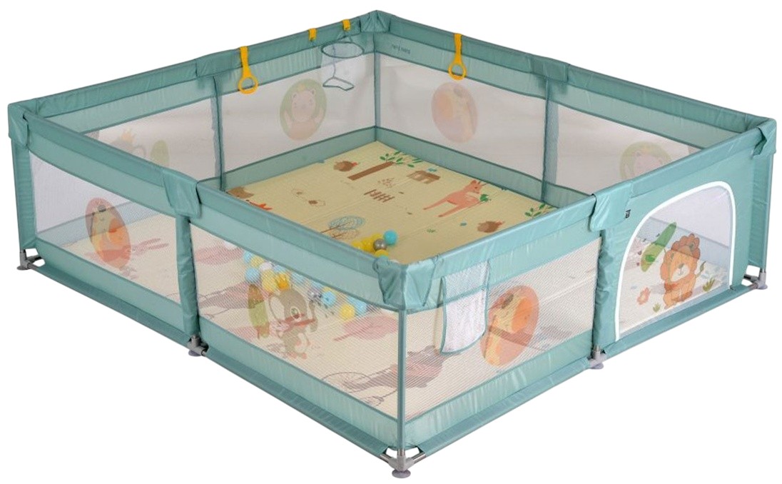 Țarc de joacă cu accesorii Moni - GameZone, 180 x 200 cm, verde