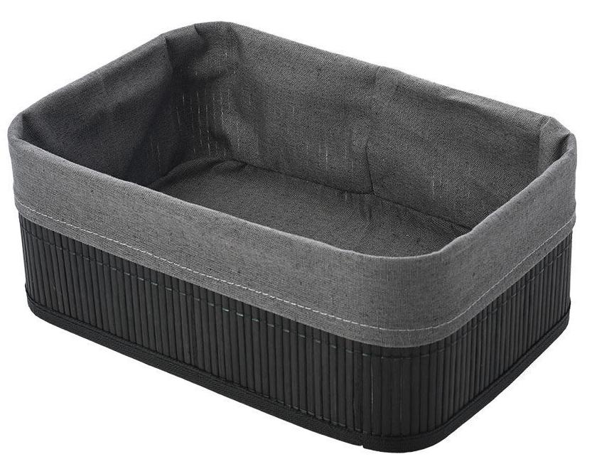 Coș Estia - Bamboo Essentials, 30 x 25 x 12 cm, negru