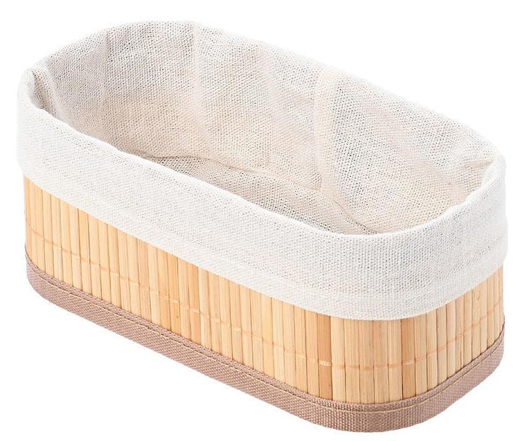 Coș de accesorii Estia - Bamboo Essentials, 19.5 x 10 х 8 cm, bej