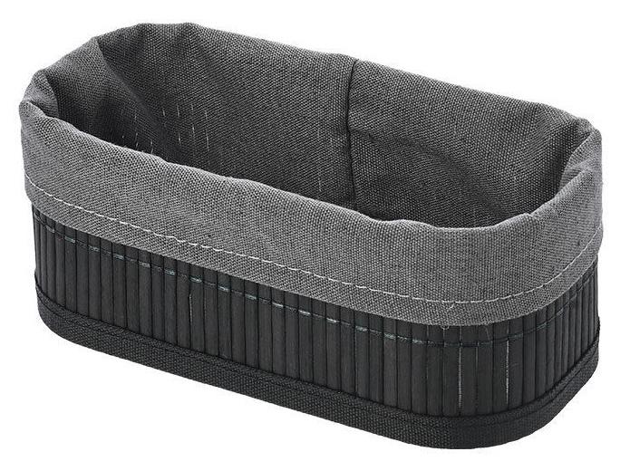 Coș de accesorii Estia - Bamboo Essentials, 19.5 x 10 х 8 cm, negru