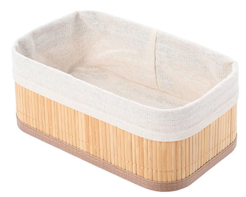 Coș de accesorii Estia - Bamboo Essentials, 24.5 x 10 х 15 cm, bej