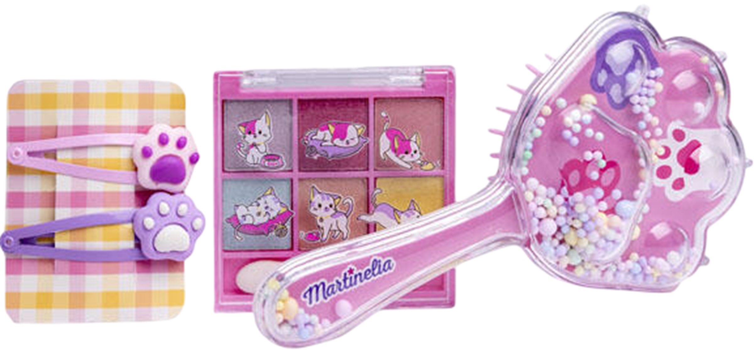 Set cosmetic Martinelia Lulu & Duki - Paletă de farduri de pleoape, perie de păr și accesorii