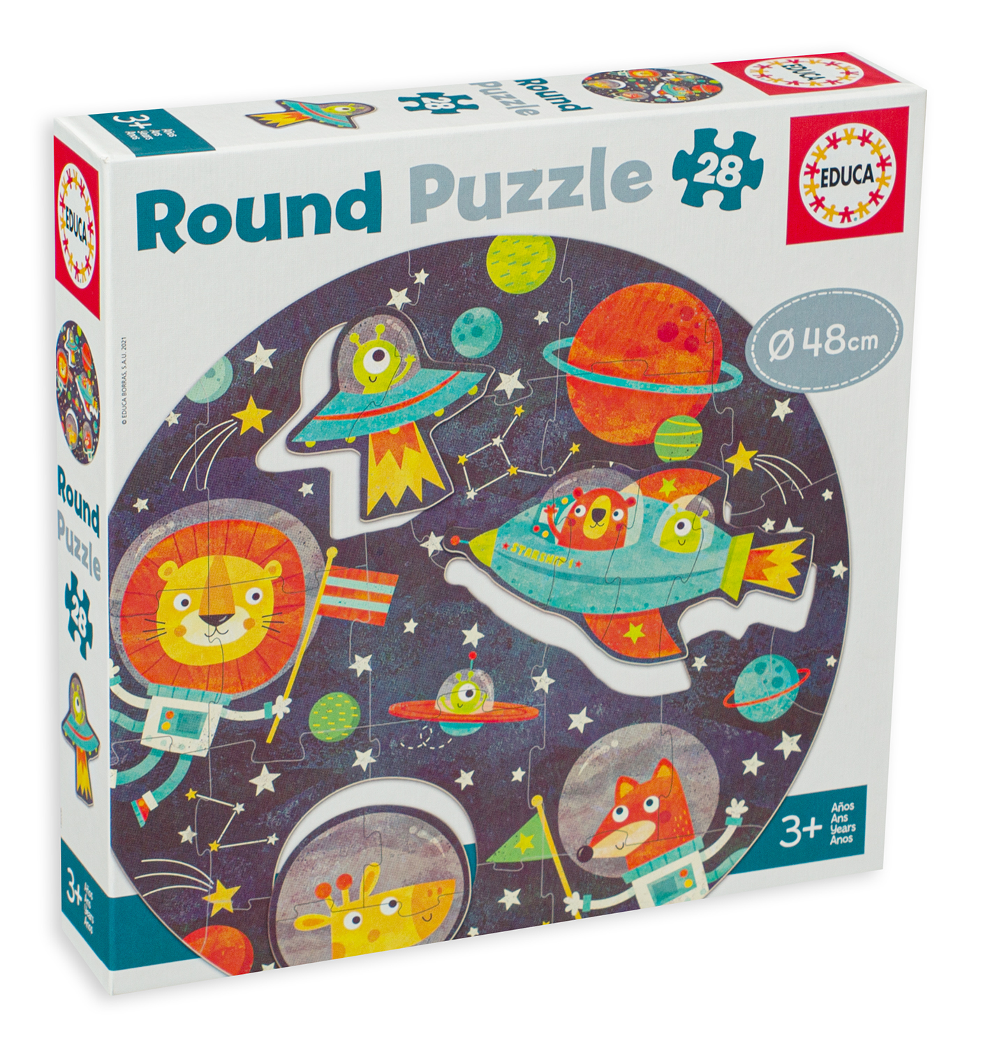 Puzzle rotund Educa din 28 de piese - Cosmos