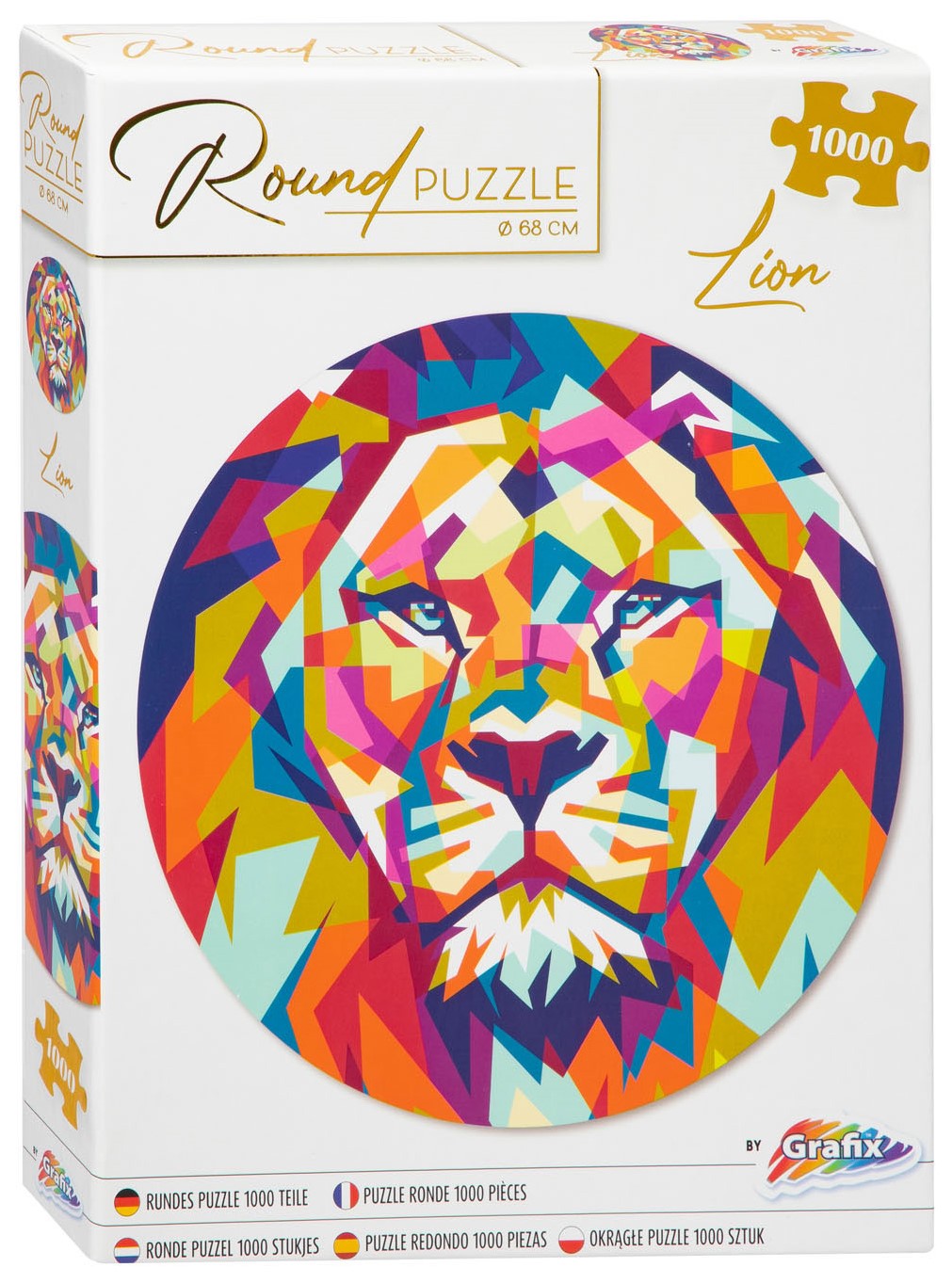 Puzzle rotund Grafix din 1000 de piese - Leu