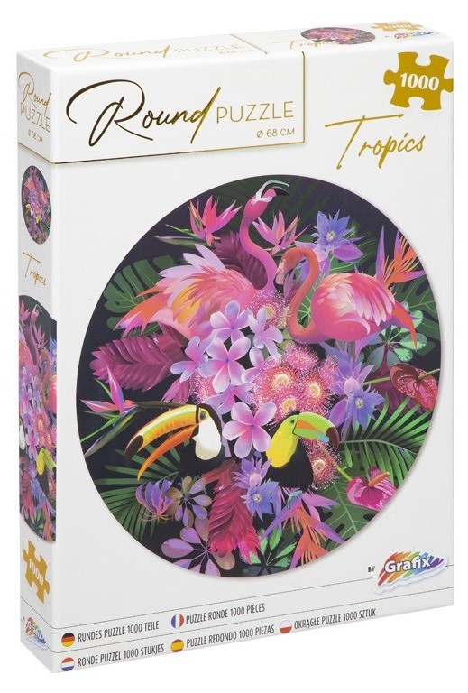 Puzzle rotund Grafix din 1000 de piese - Lumea tropicală