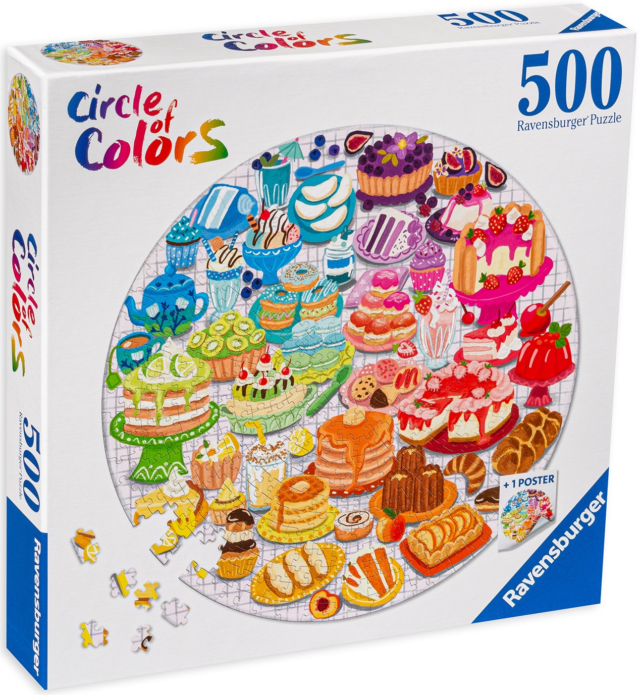 Puzzle rotund Ravensburger din 500 de piese - Deserturi