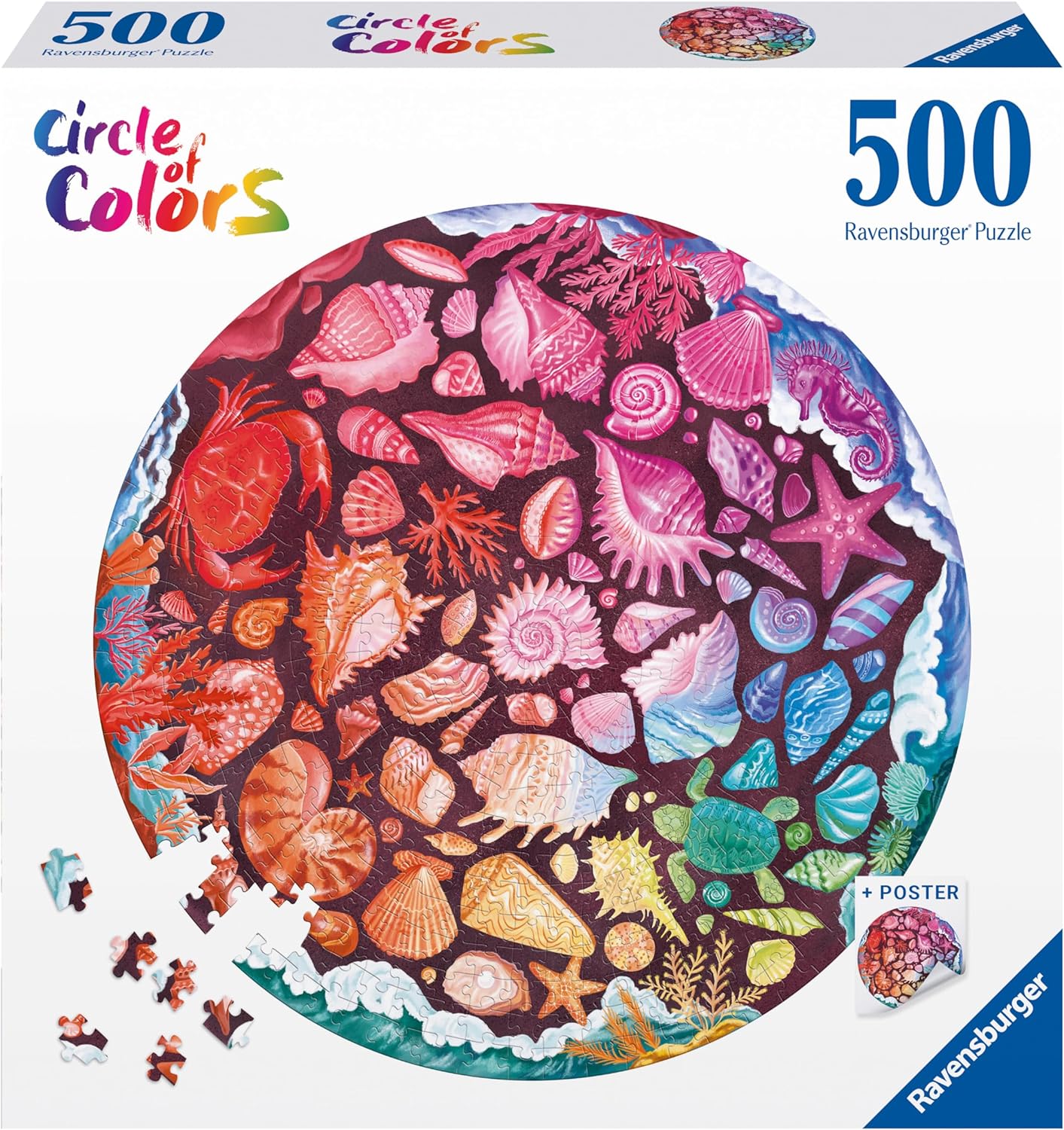 Puzzle rotund Ravensburger din 500 de piese - Cerc de scoici