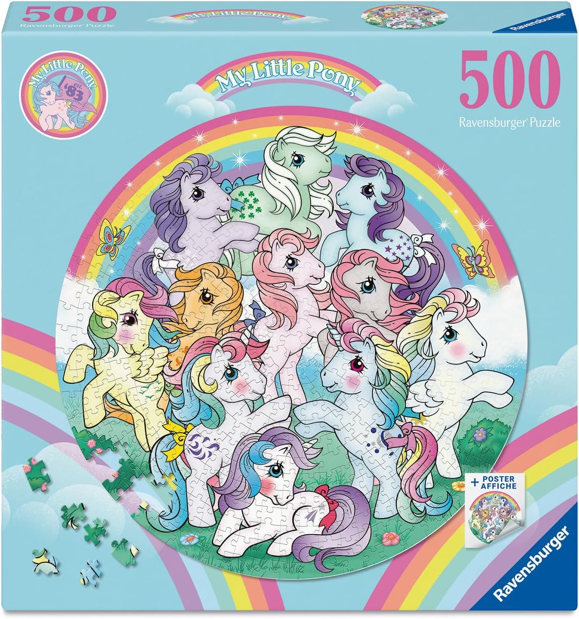 Puzzle rotund Ravensburger din 500 piese - Micul ponei