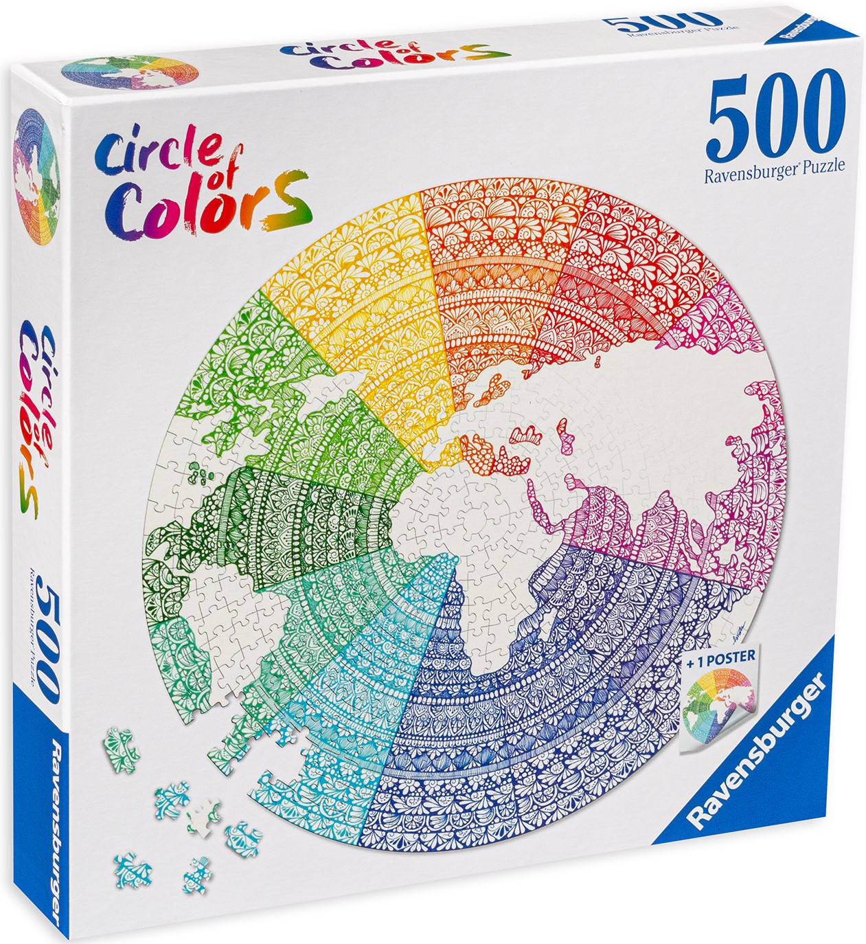 Puzzle rotund Ravensburger din 500 de piese - Mandala