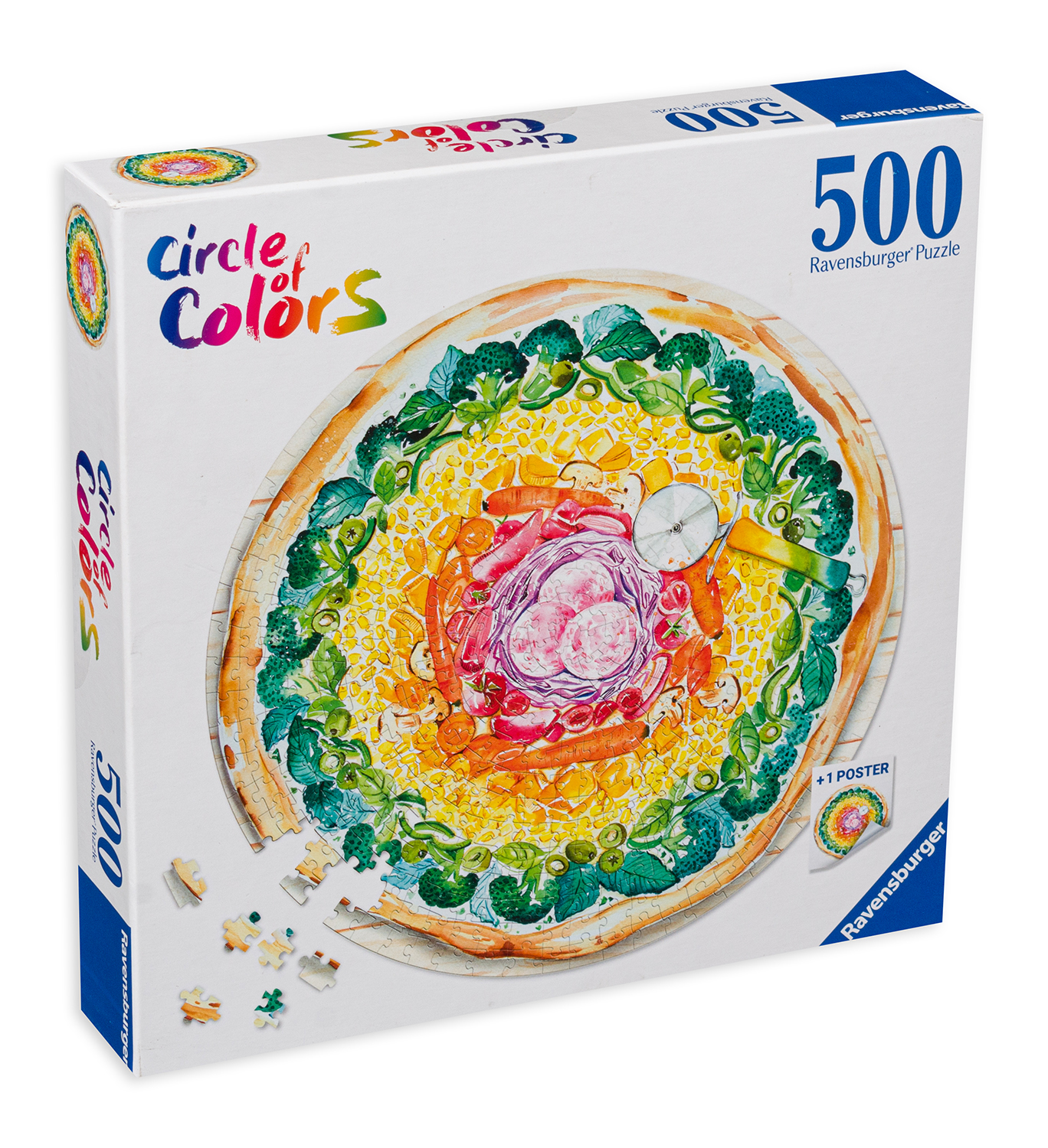 Puzzle rotund Ravensburger din 500 de piese - Pizza