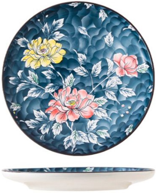 Platou rotund puțin adânc Morello - Retro Lotus, 26.7 cm