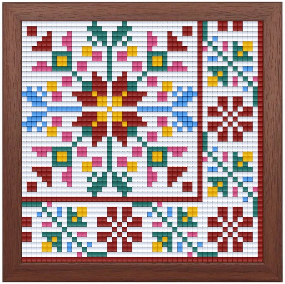 Set creativ cu cadru și pixeli Bright Toys - Broderie bulgară, motive Kyustendil, Pixel Classic