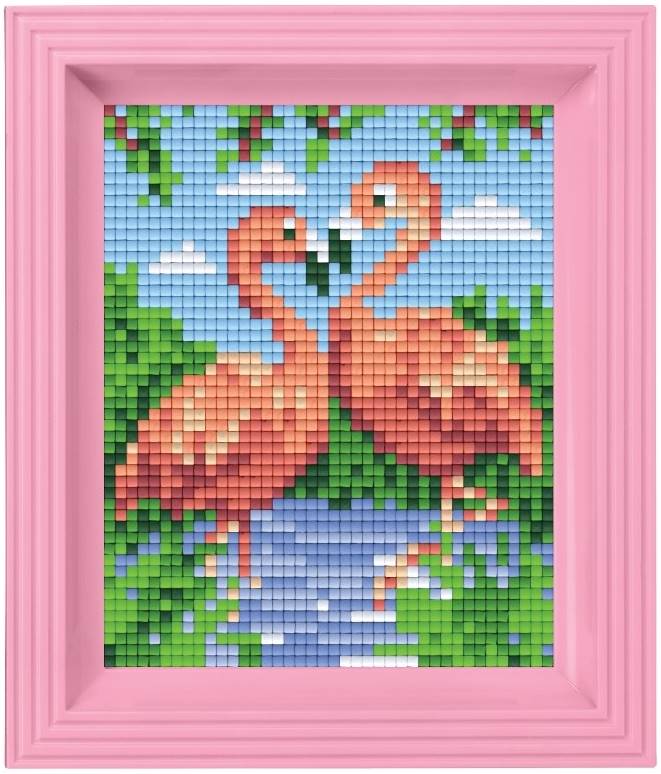 Set creativ cu cadrul și pixel Pixelhobby Classic - Flamingo