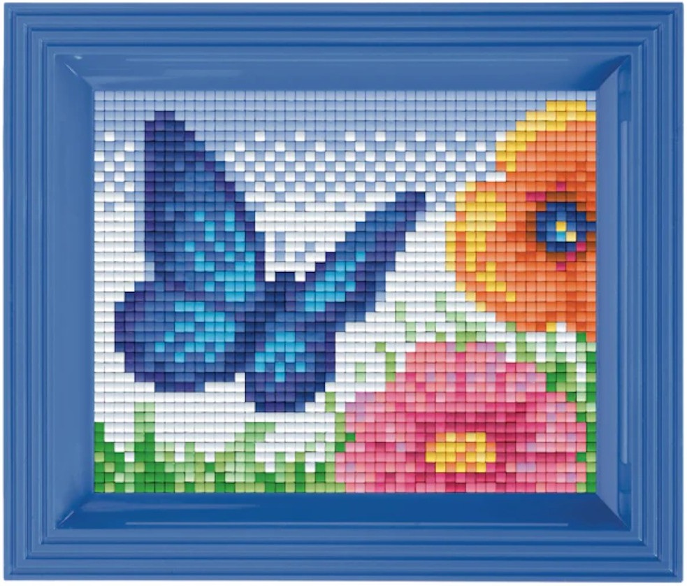 Set creativ cu cadru și pixeli Pixelhobby - Fluture albastru, Pixel Classic